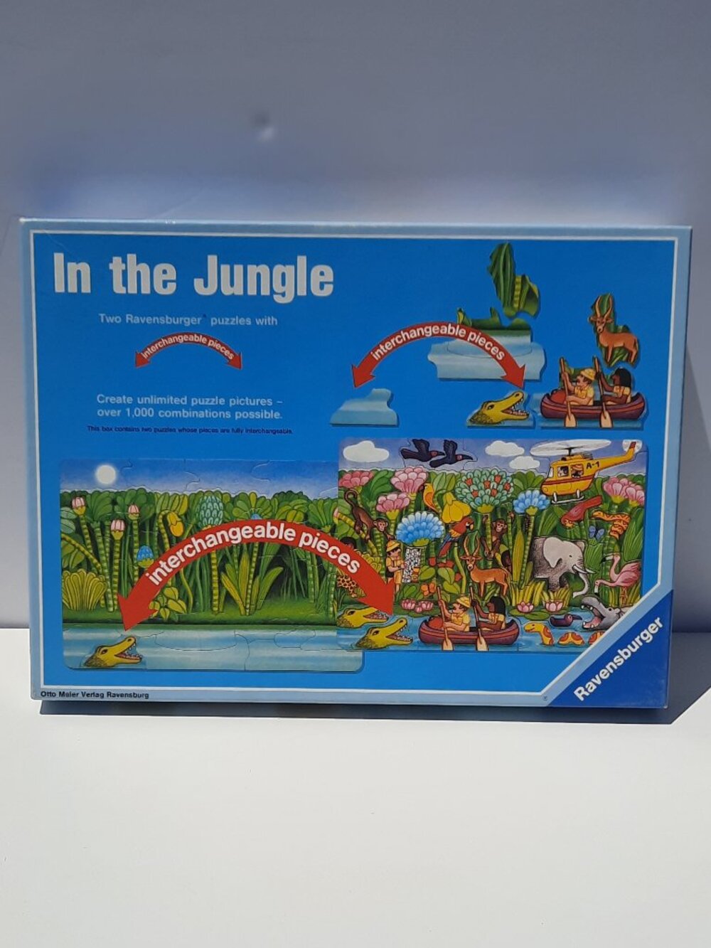 VTG Ravensburger In The Jungle Didacta Vintage 1989 Jigsaw Puzzle 2 X 45 Pieces